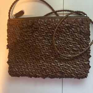 Allan K Braided Crossbody Bag in Rich Brown